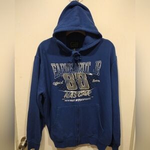 GIII Sports Carl Banks Men's Blue Earnhardt Jr. NASCAR Zip Up Hoodie Jacket Sz L